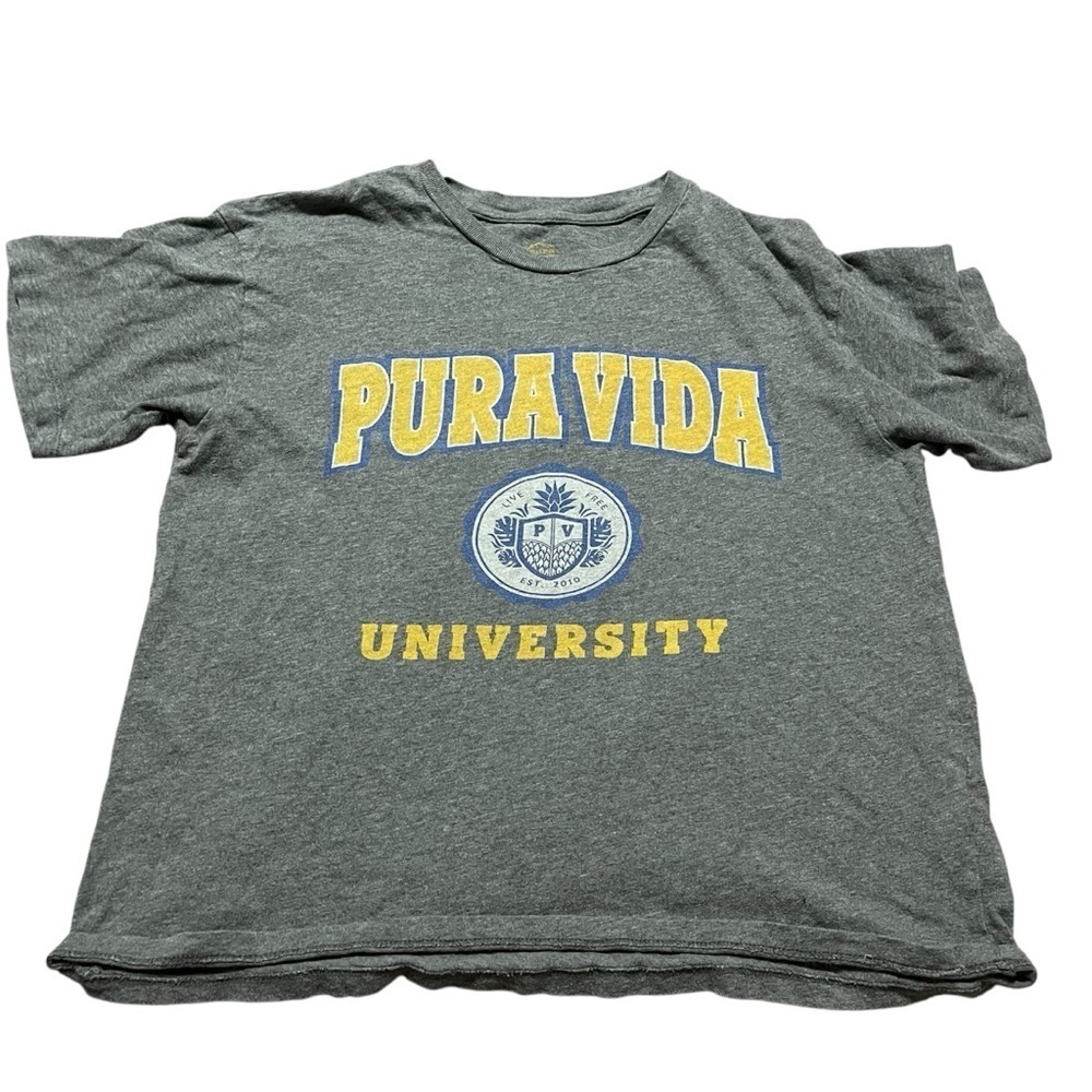 Pura Vida University Oversized Graphic Tee Size Small Beach Nature Ocean Boho
